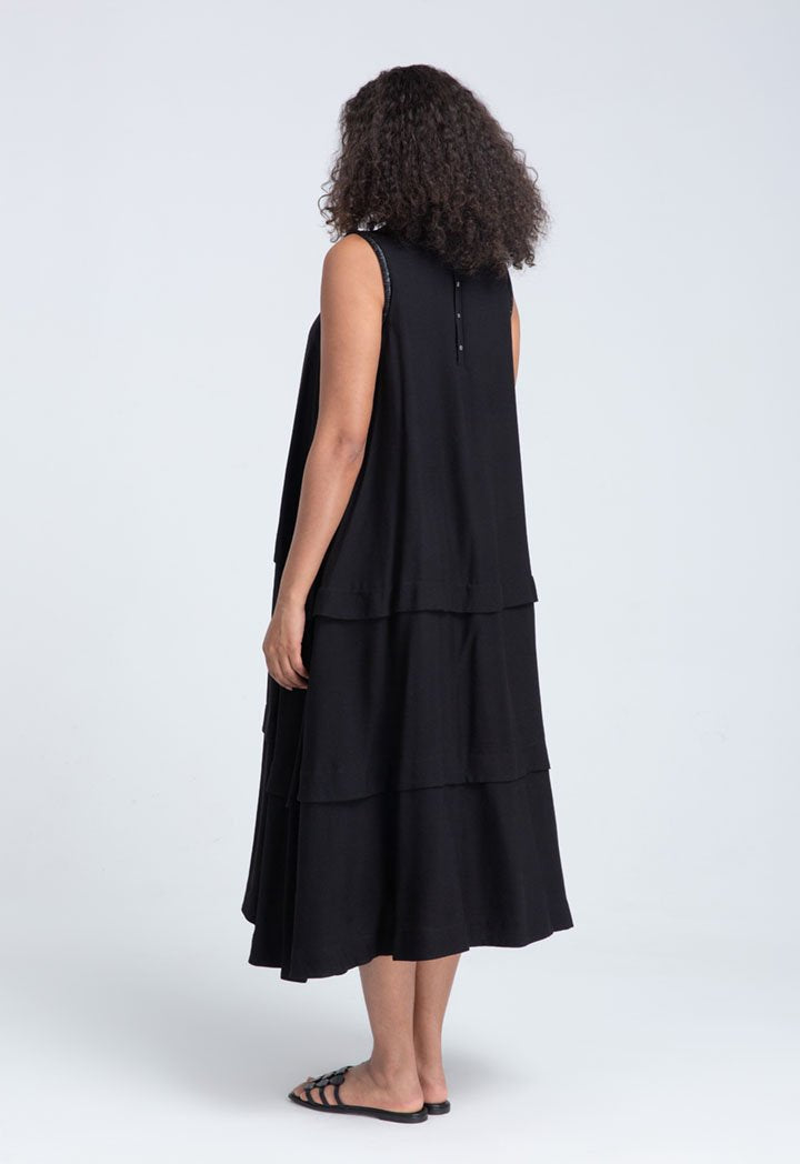 Choice Sleeveless Midi Dress Black