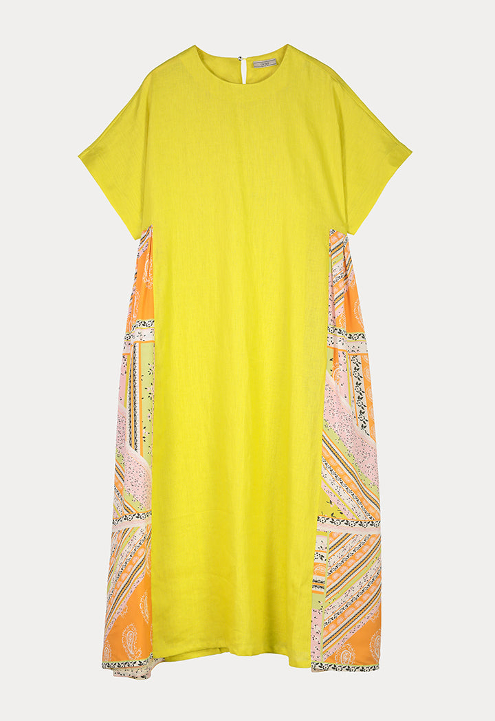 Choice Printed Edge Dress Lime Green