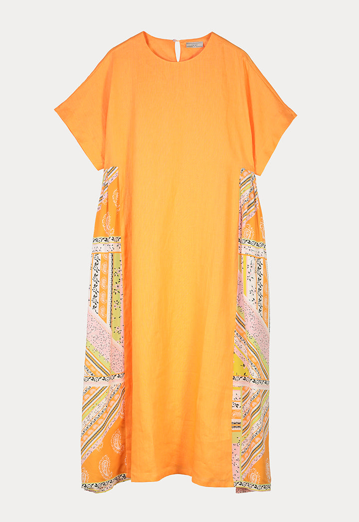 Choice Printed Edge Dress Orange