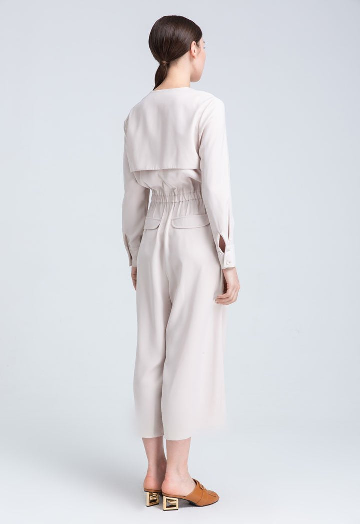 Choice Jumpsuit With Skirt Beige