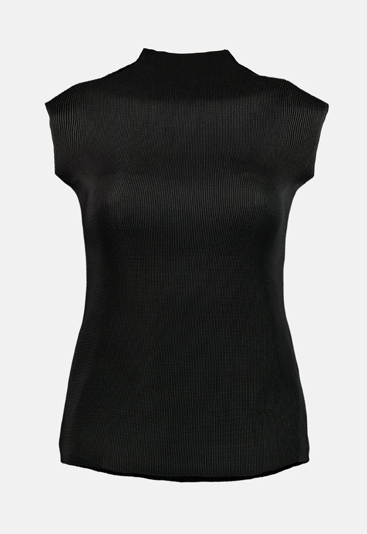 Choice Electric Pleats Sleeveless Top Black