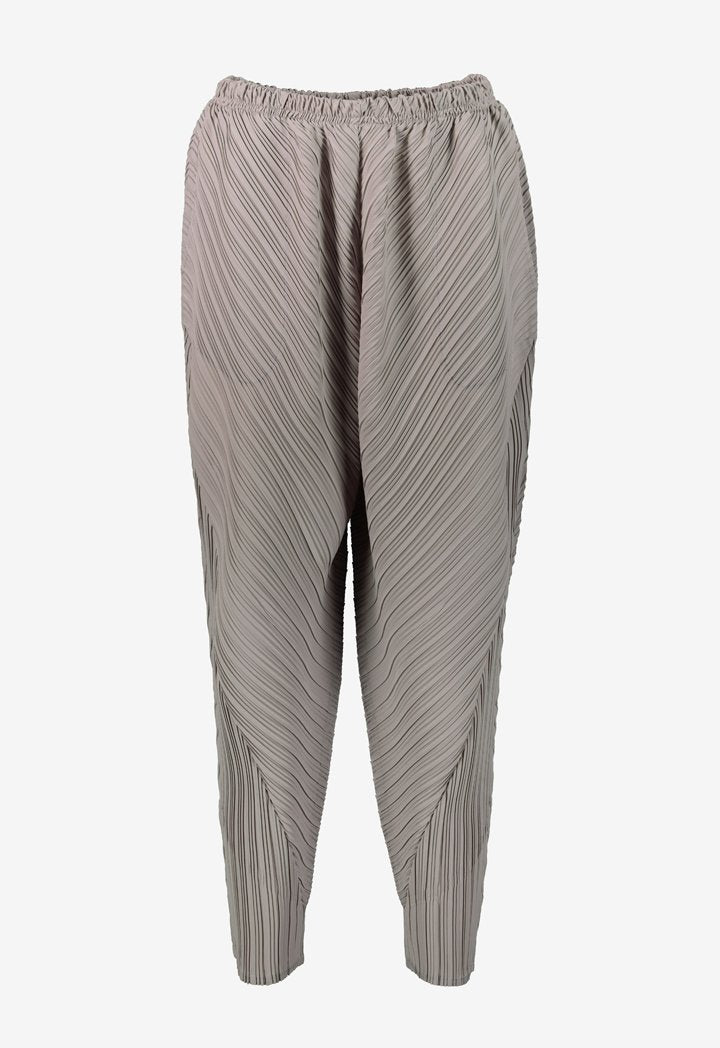 Choice Electric Mixed Pleats Harem Pants Grey