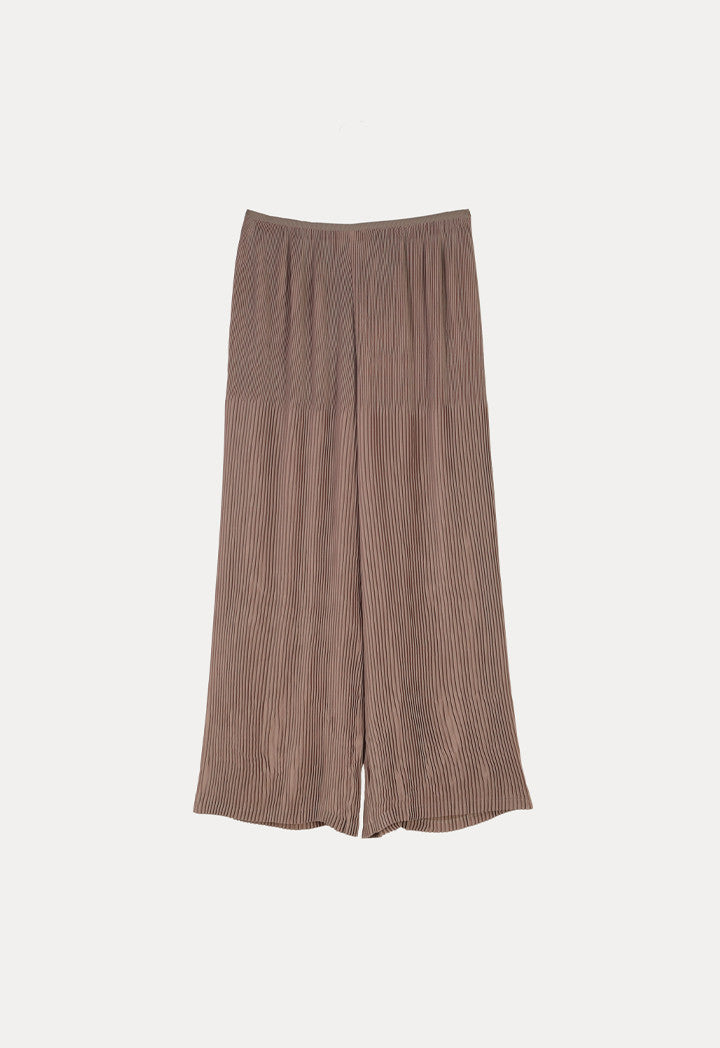 Choice Thin Electric Pleated Wide Leg Pants Beige