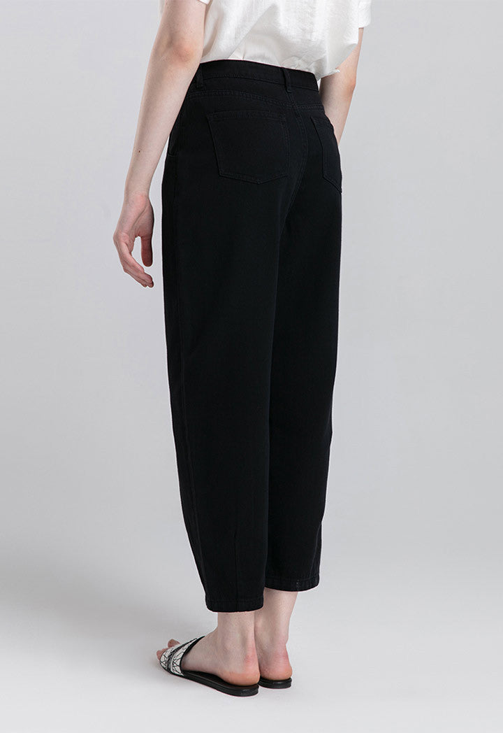 Choice High Waist Denim Carrot Pants Black