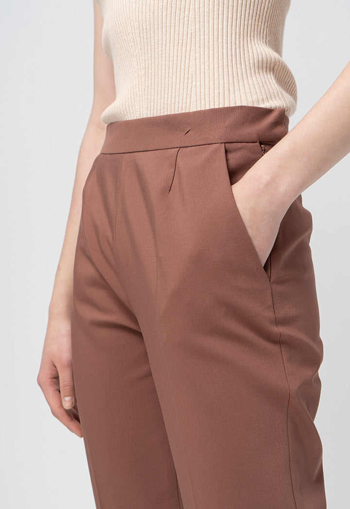 Choice Wide Leg High Waist Trouser Brown