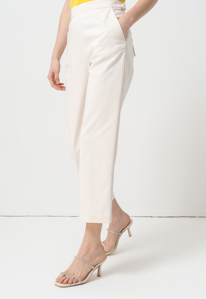 Choice Wide Leg High Waist Trousers Sand