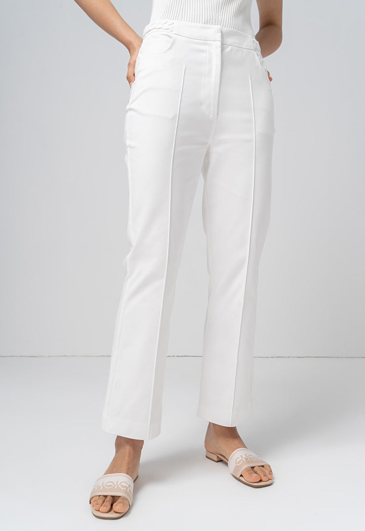 Choice Solid Straight Legs Denim Trouser Offwhite