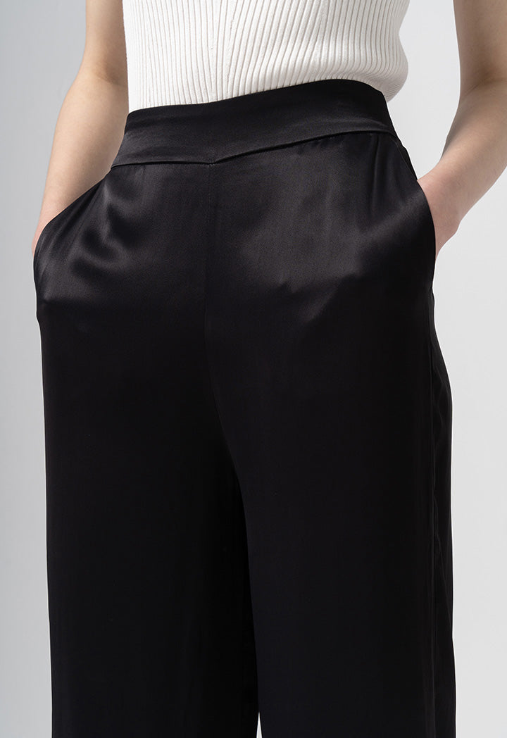 Choice Wide Leg High Waist Trouser Black