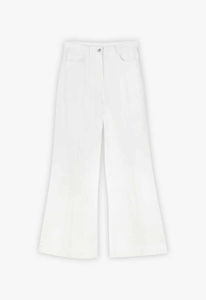 Choice Straight Wide Legs Denim Trousers Off White