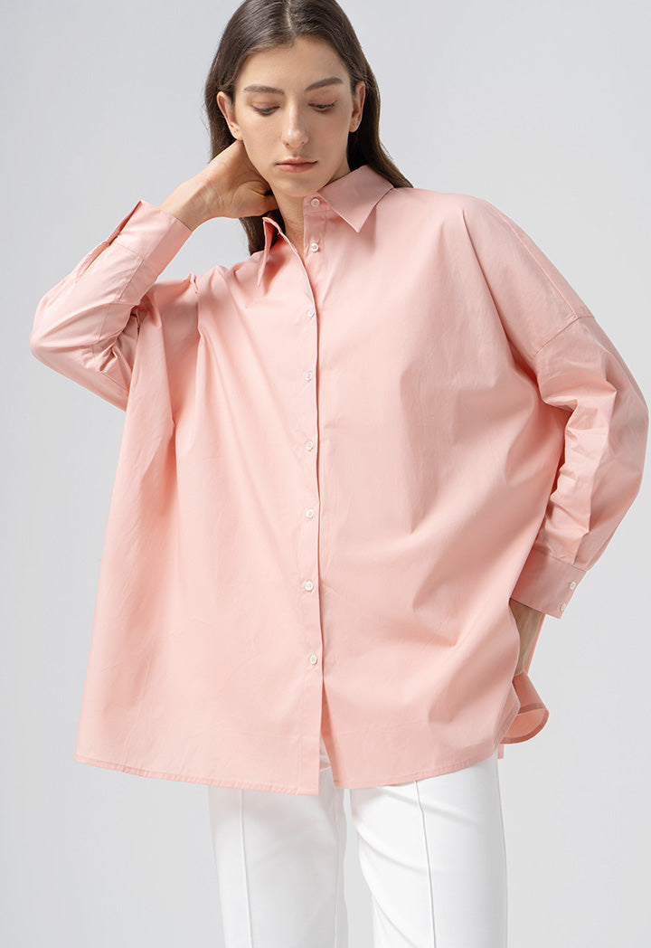 Choice Solid Long Sleeves Shirt Blush