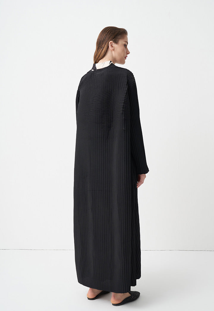 Choice Solid Long Sleeves Belted Abaya Black