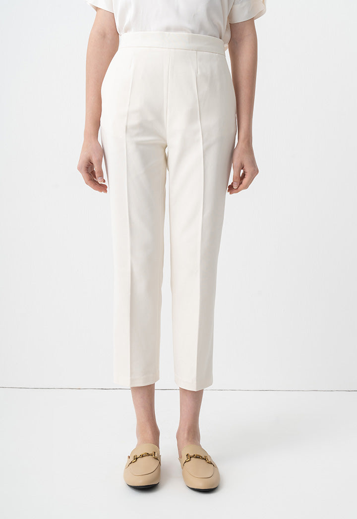 Choice Solid Straight Fit Trousers Cream