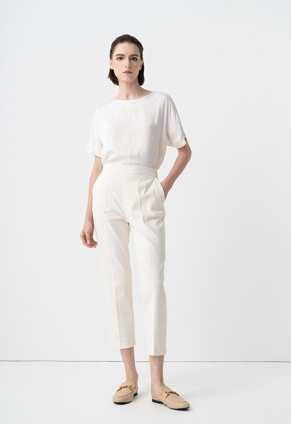 Choice Solid Straight Fit Trousers Cream