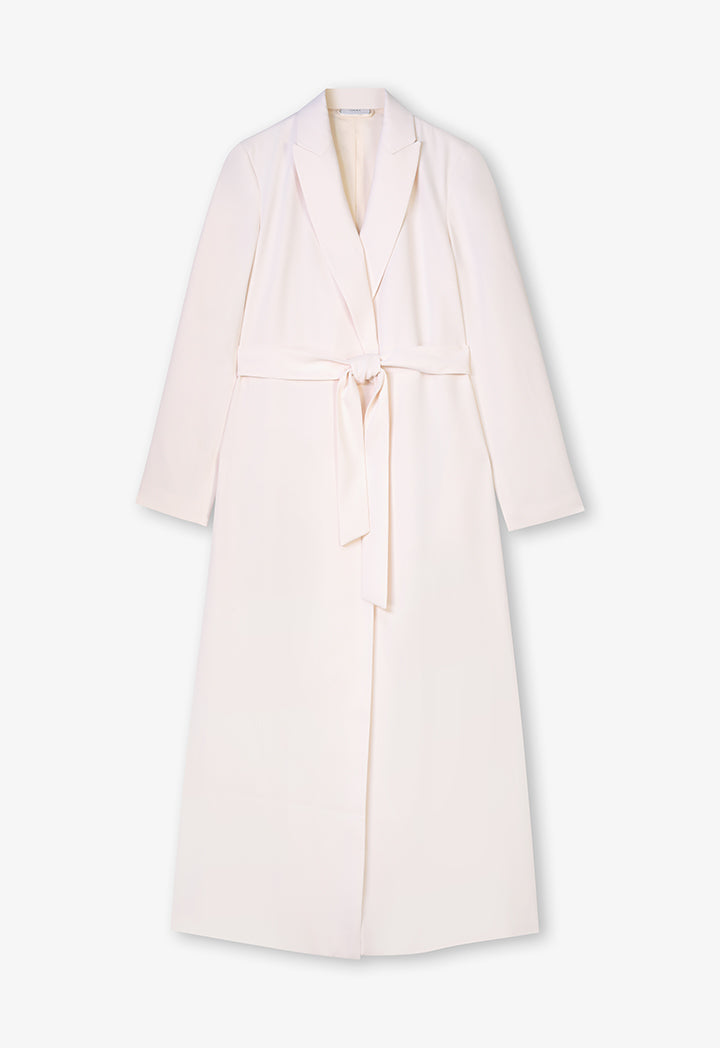 Choice Double-Breasted Belted Outerwear Cream