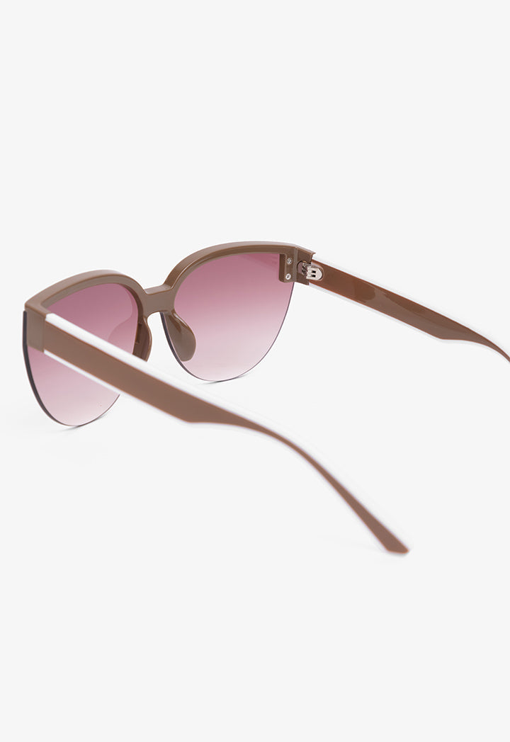 Choice Half Wire Studded Sunglasses Camel