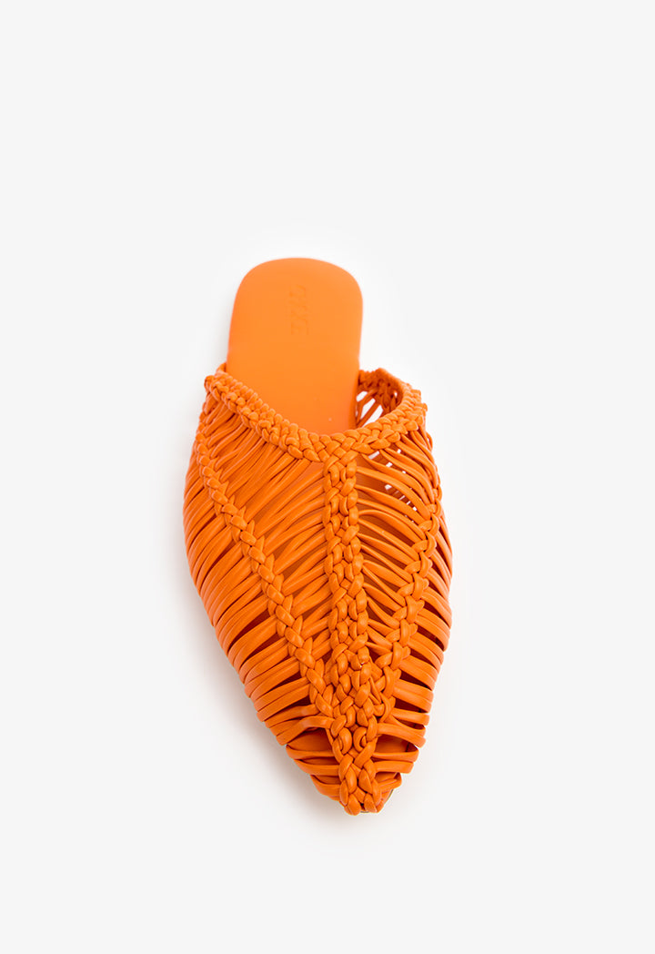 Choice Braided Flat Mules Orange