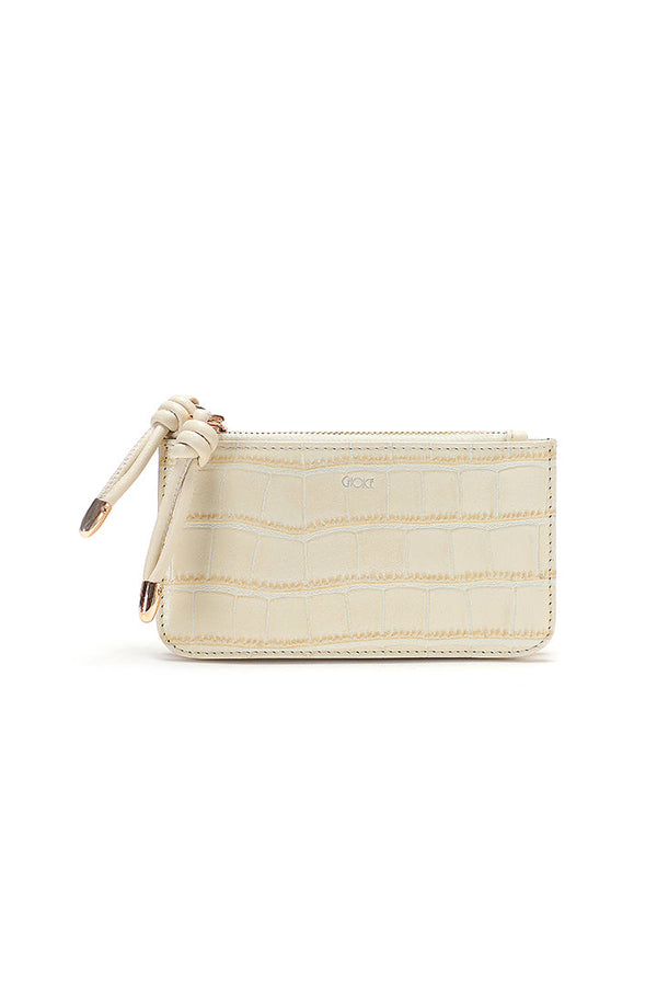 Choice Textured Double Zip Coin Purse Offwhite