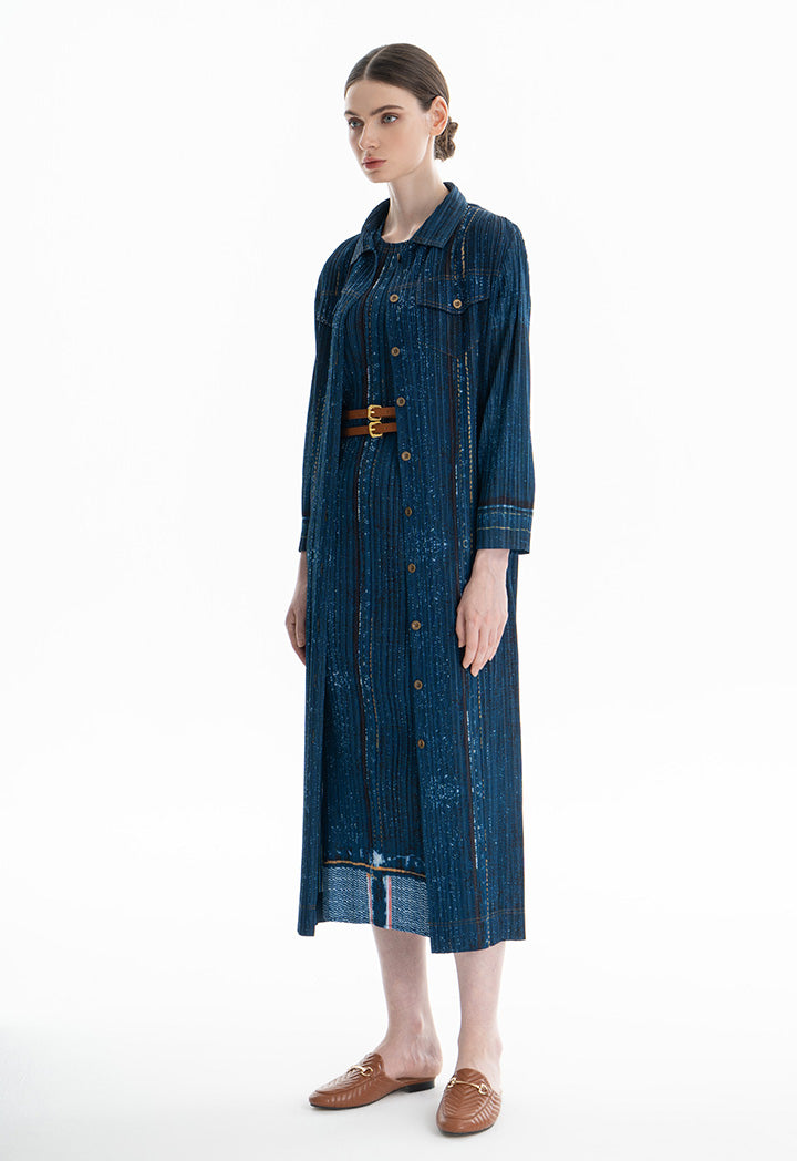 Choice Shirt Dress With Contrast Buttons Navy