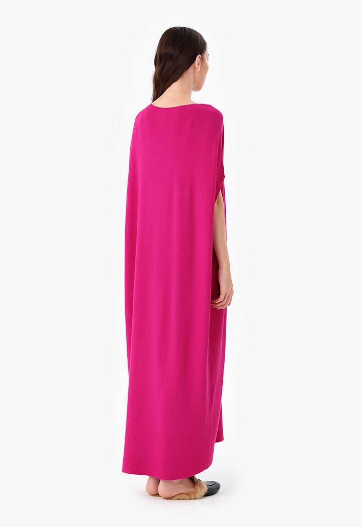 Choice Maxi Dress Arm Sleeves Fuchsia