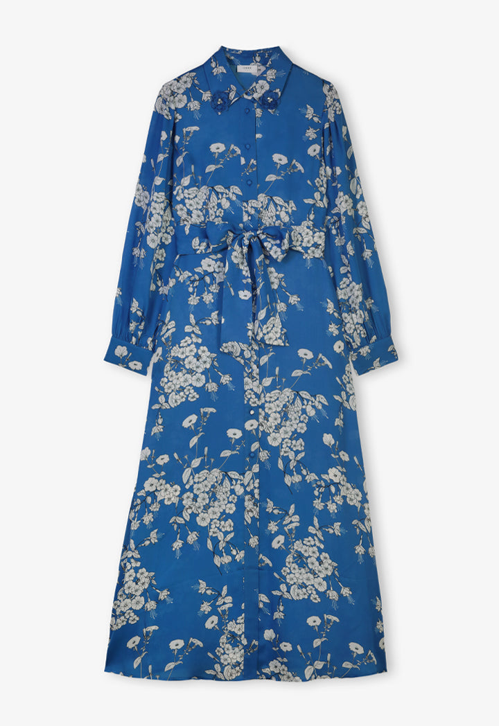 Choice Floral Printed Maxi Shirt Dress Print