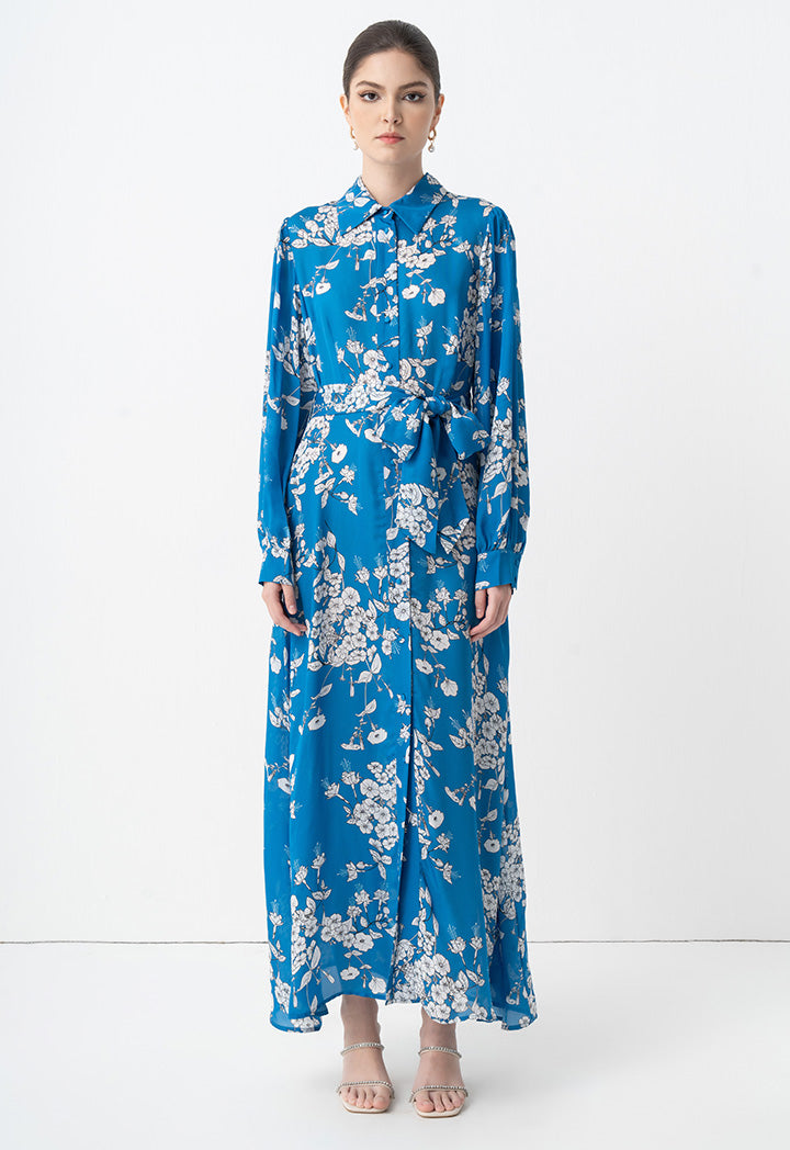 Choice Floral Printed Maxi Shirt Dress Print