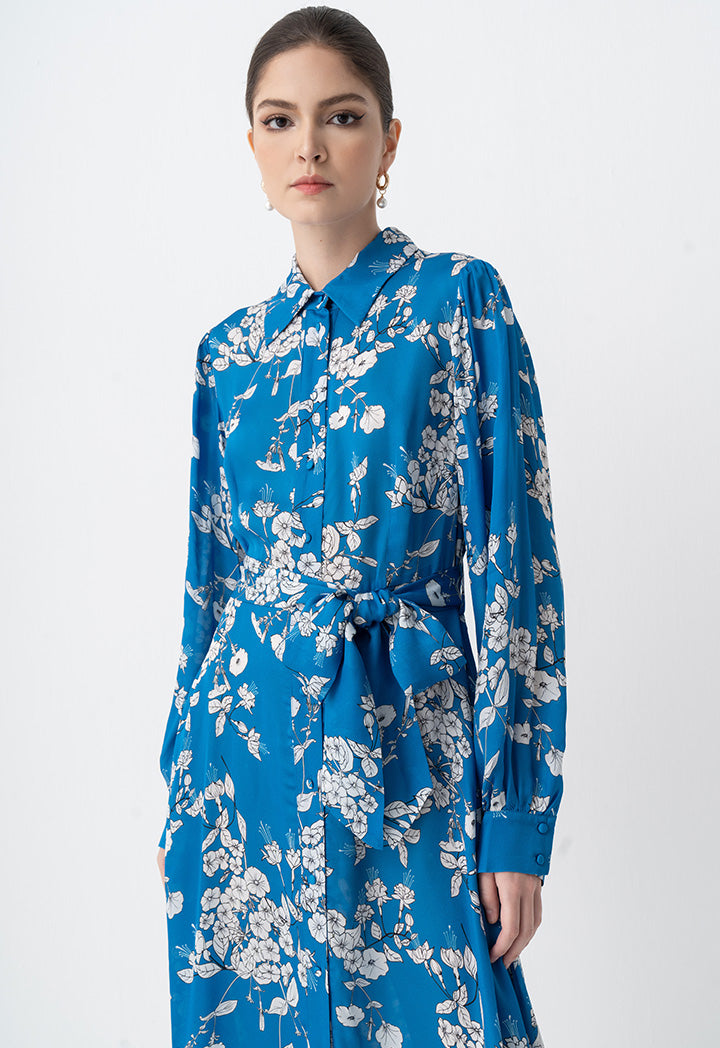 Choice Floral Printed Maxi Shirt Dress Print