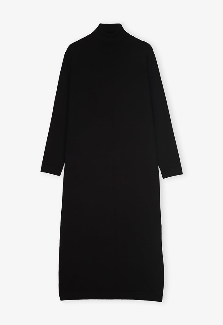 Choice Turtleneck Basic Maxi Dress Black