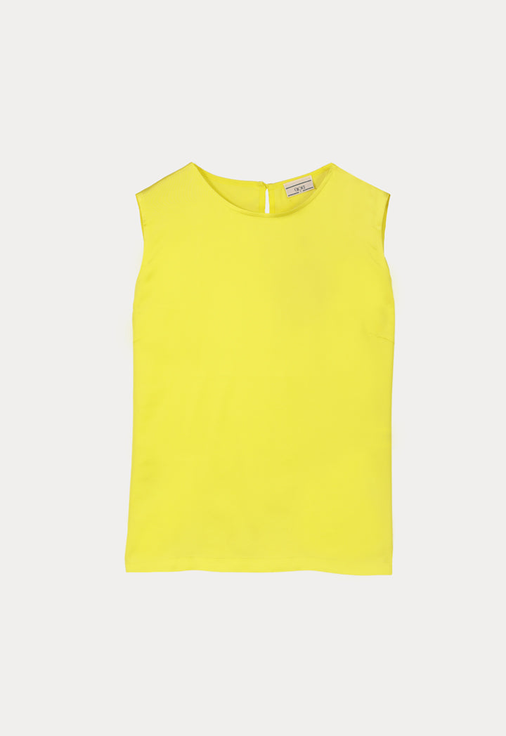 Choice Sleeveless Round Neck Top Yellow