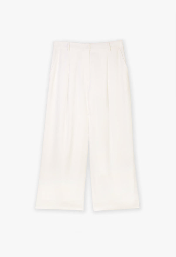 Choice Solid Wide Leg Trouser Offwhite