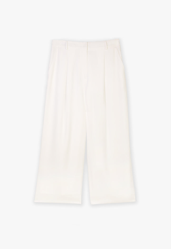 Choice Solid Wide Leg Trouser Offwhite