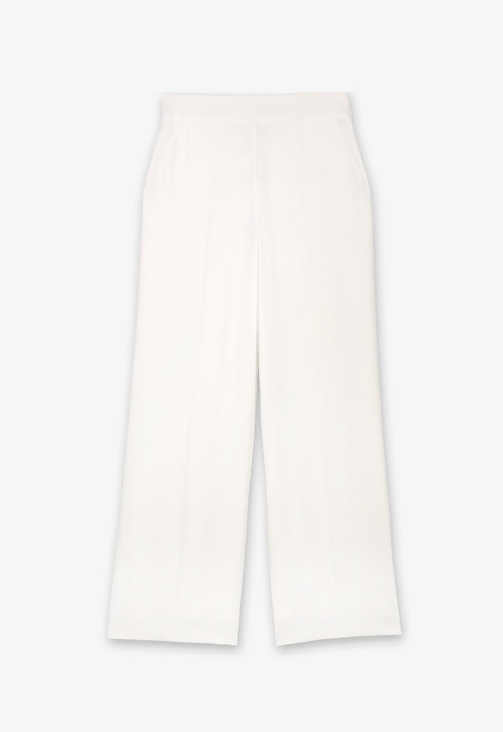 Choice High-Waist Wide Legs Trousers Off White