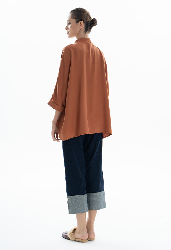 Choice Oversize Basic Shirt Brown