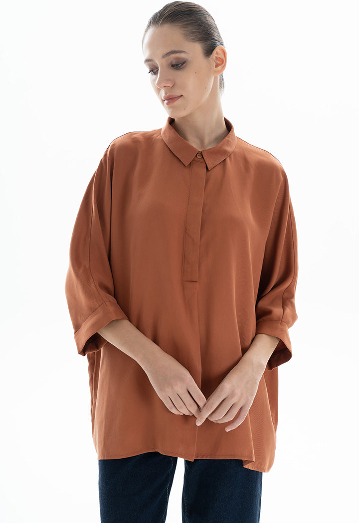 Choice Oversize Basic Shirt Brown