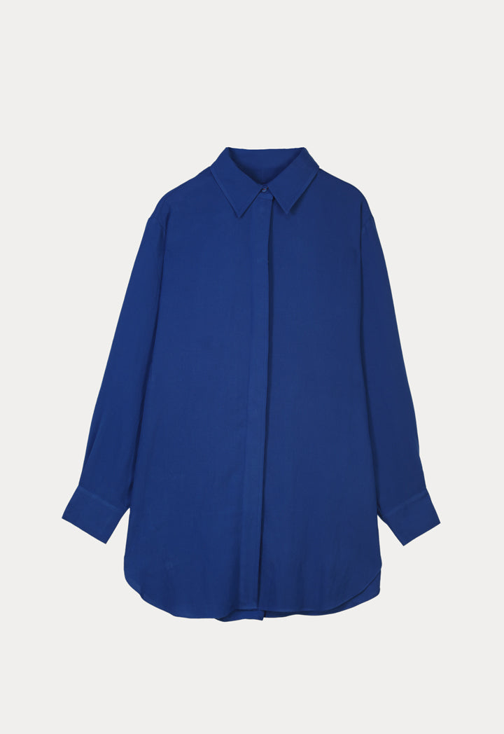 Choice Single Tone Classic Blouse Indigo