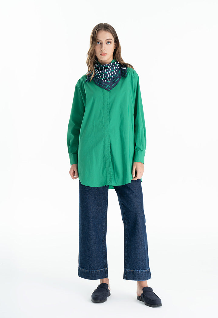 Choice Round Bottom Poplin Shirt Green