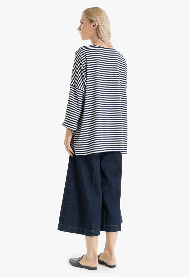 Choice Striped Pattern Shirt Navy