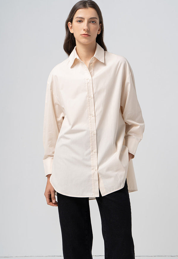 Choice Solid Long Sleeve Shirt Beige