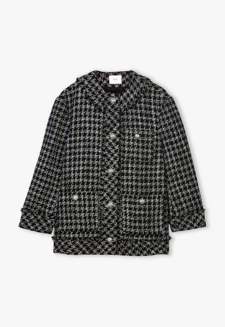 Choice Tweed Lurex Long Sleeves Jacket Black