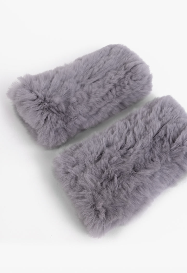 Choice Solid Faux Fur Gloves Grey