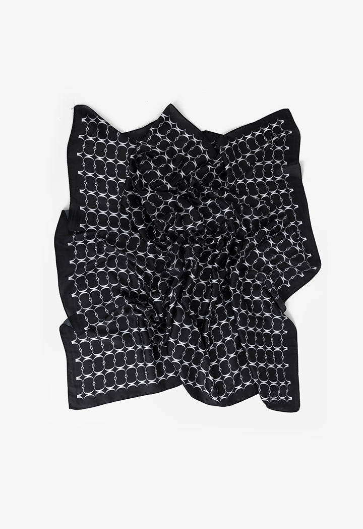 Choice Printed Monogram Scarf Black