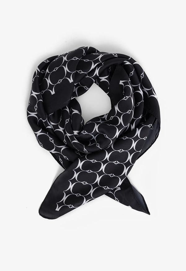 Choice Printed Monogram Scarf Black