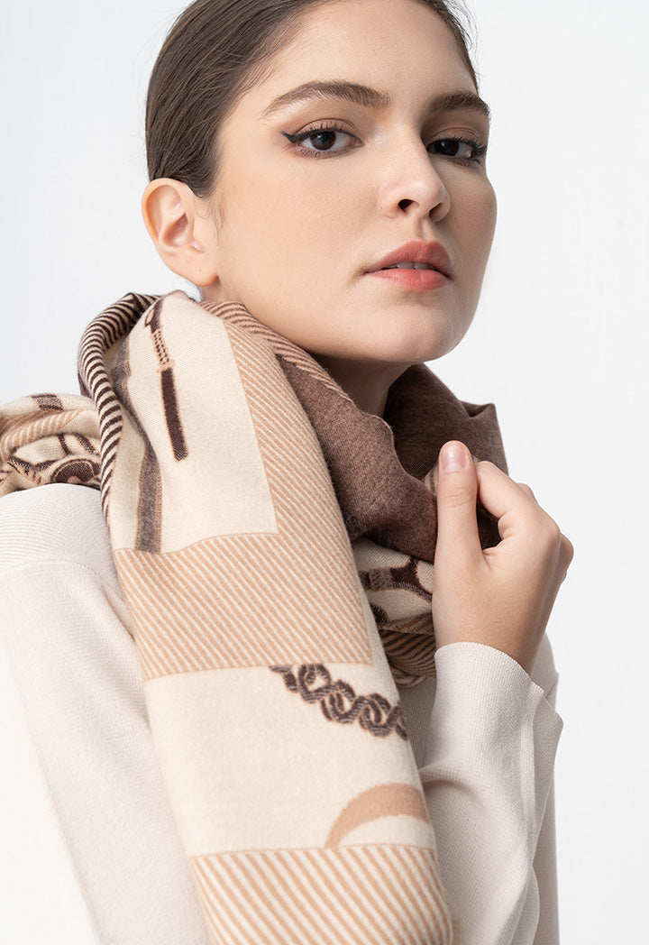 Choice Multicolored Printed Shawl Beige