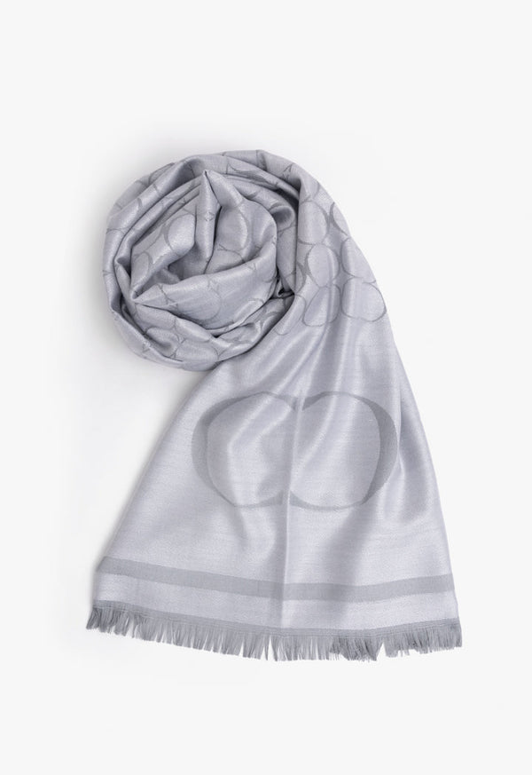 Choice Printed Monogram Shawl Grey