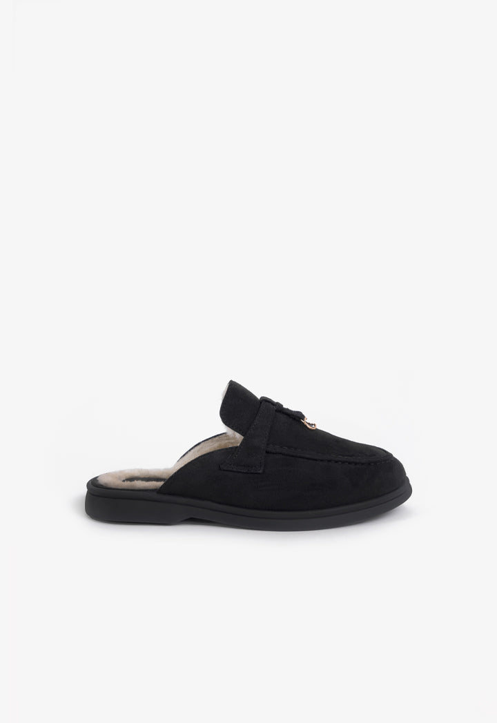 Choice Faux Fur Lined Mules Black