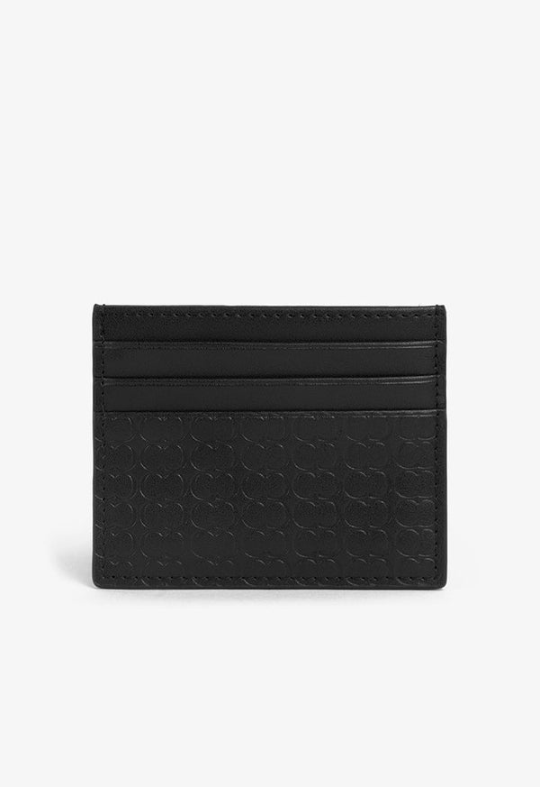 Choice Monogram Textured Card Holder Black