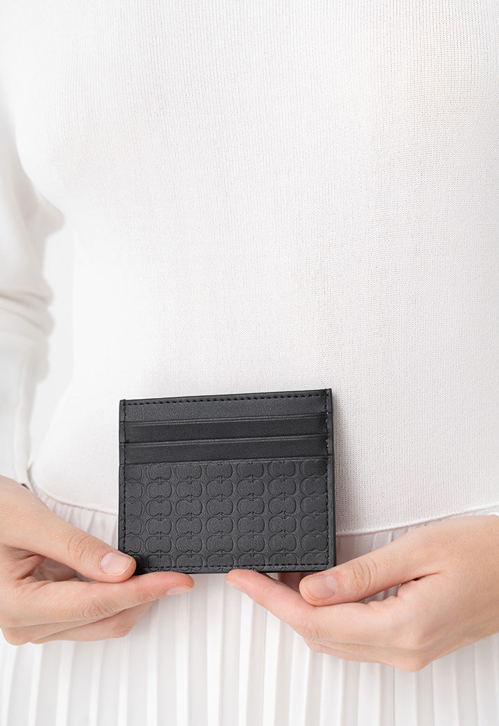 Choice Monogram Textured Card Holder Black