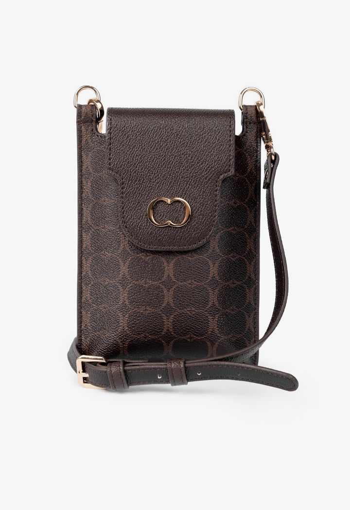 Choice Printed Monogram Crossbody Bag Brown