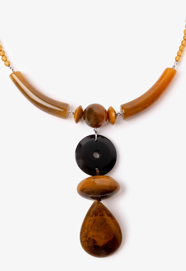 Choice Abstract Solid Necklace Brown