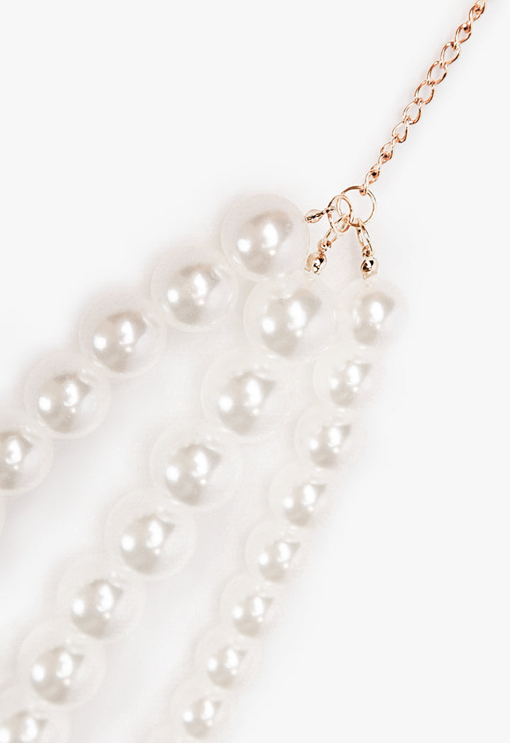 Choice Classy Chunky Faux Pearls Necklace Off White