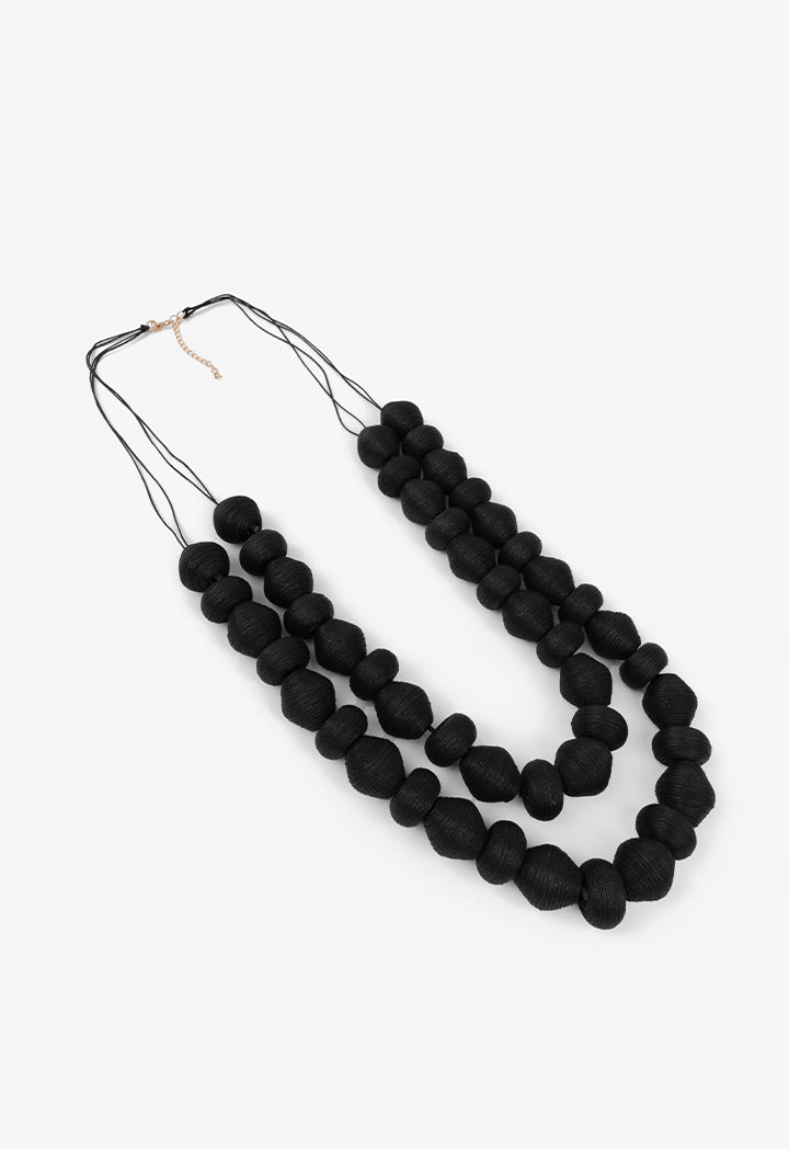 Choice Chunky Thread Wrapped Necklace Black